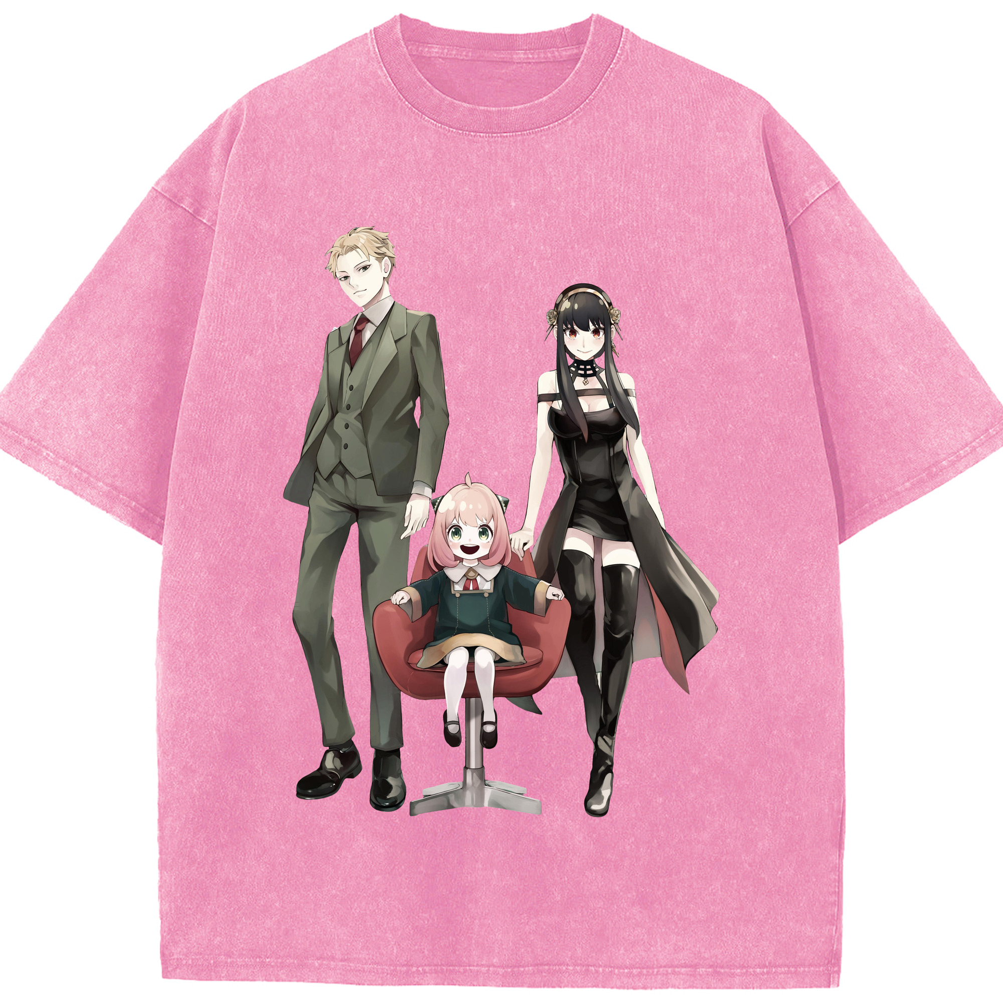 （画像用） SPY×FAMILY间谍家家酒 綿100% ヴィンテージ風 半袖Tシャツ（フロントプリント）